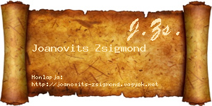 Joanovits Zsigmond névjegykártya