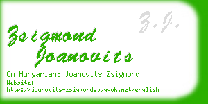 zsigmond joanovits business card